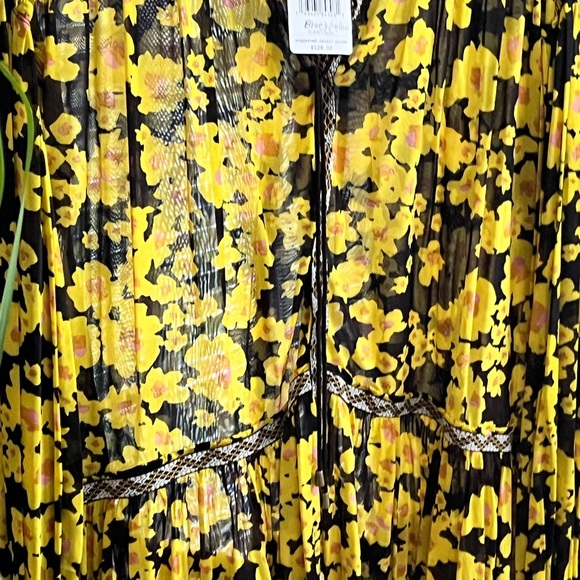 FREE PEOPLE NWT AUTHENTIC BLACK & YELLOW FLORAL TUNIC/DRESS - Picture 13 of 17